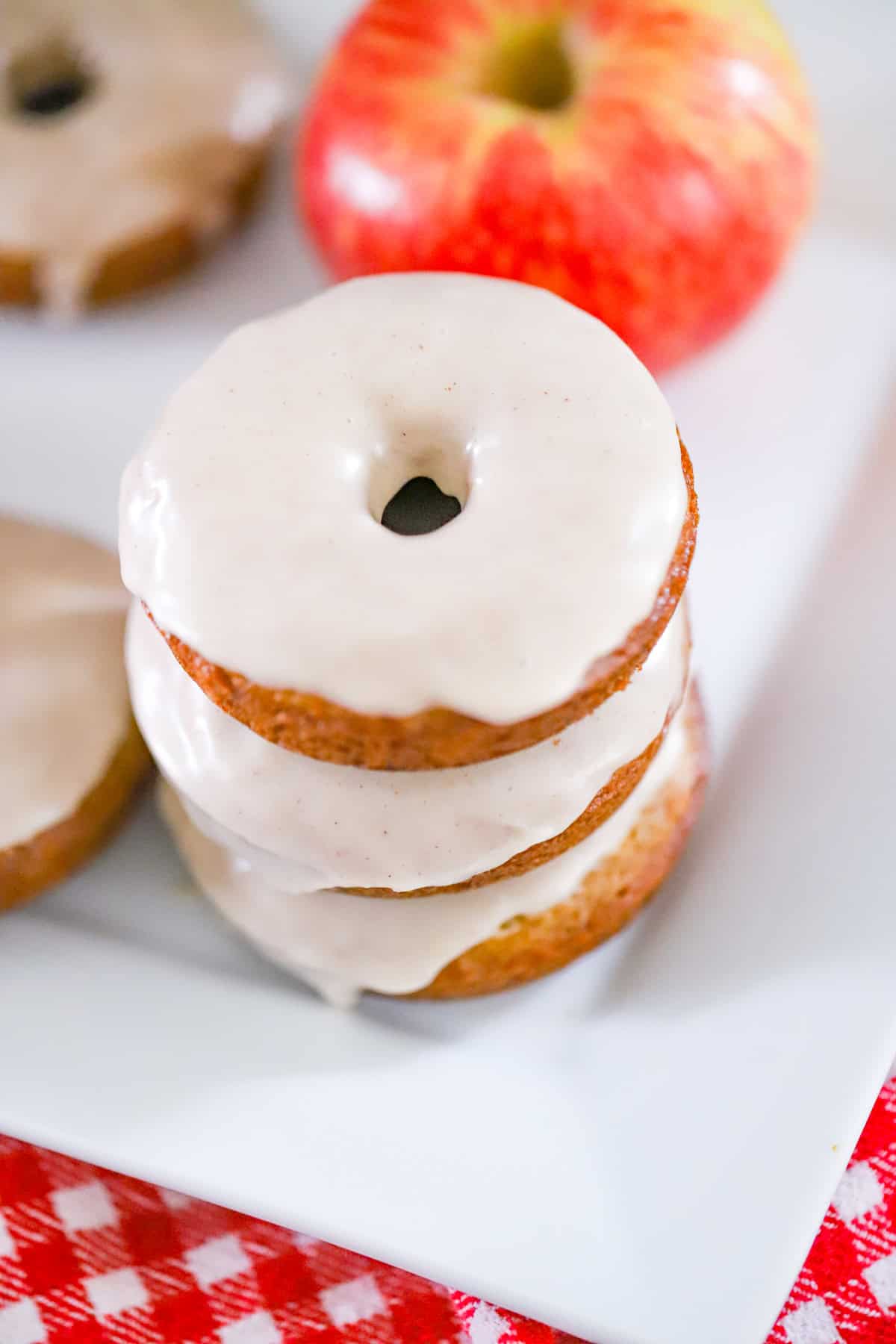 homemade Baked Apple Cider Donuts with glaze recipe