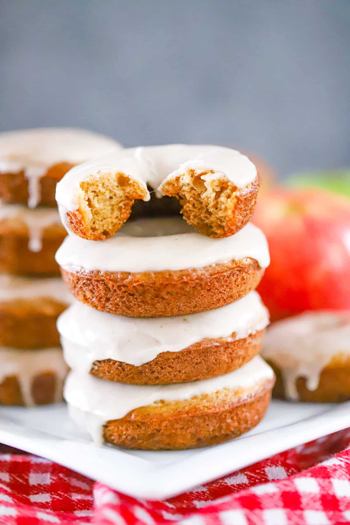 homemade Baked Apple Cider Donuts with glaze recipe