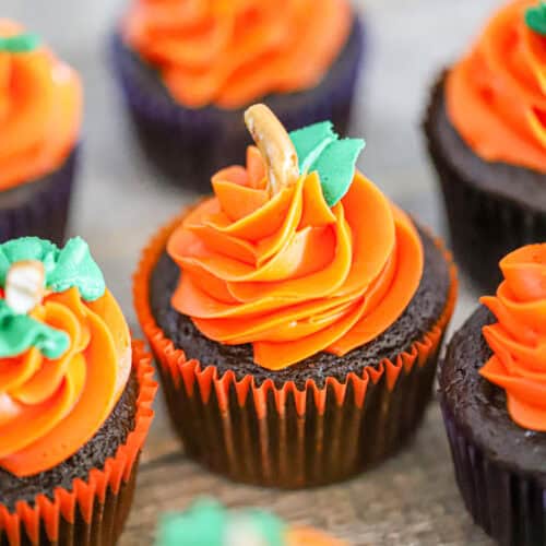 Cutest Decorated Pumpkin Patch Chocolate Cupcakes