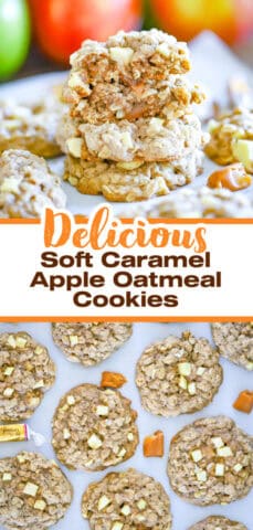 Soft Apple Caramel Oatmeal Cookies