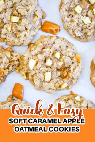 Soft Apple Caramel Oatmeal Cookies