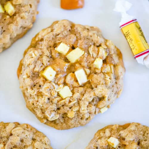 Soft Apple Caramel Oatmeal Cookies