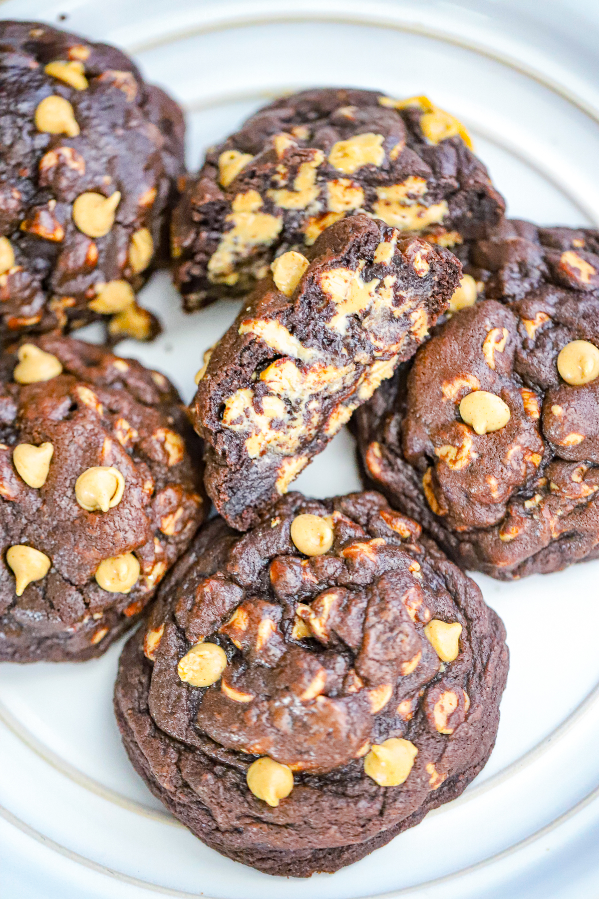 Ultimate Chocolate Peanut Butter Levain Cookies recipe gooey and thick