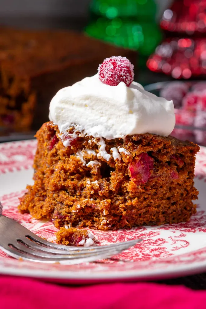 Sourdough Gingerbread Cake with berries