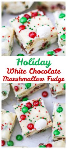 Holiday White Chocolate Marshmallow Fudge