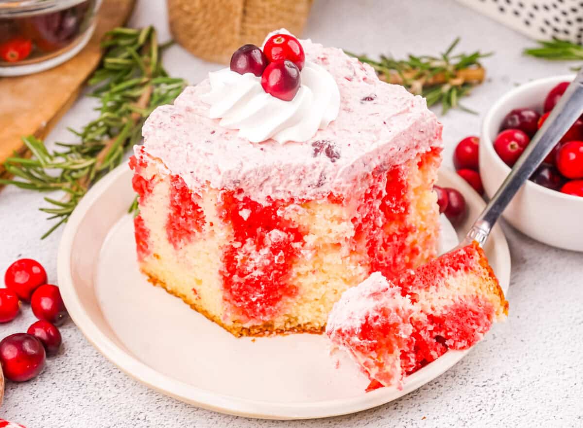 poke cake with berries