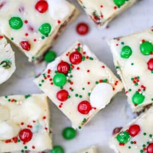 Holiday White Chocolate Marshmallow Fudge