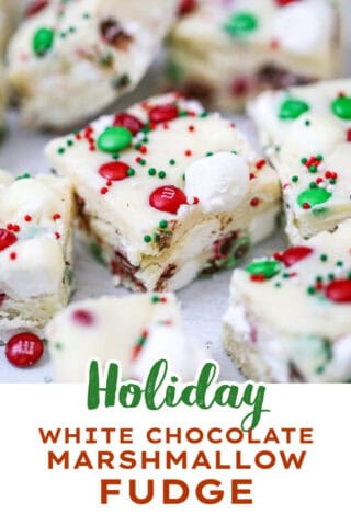 Holiday White Chocolate Marshmallow Fudge