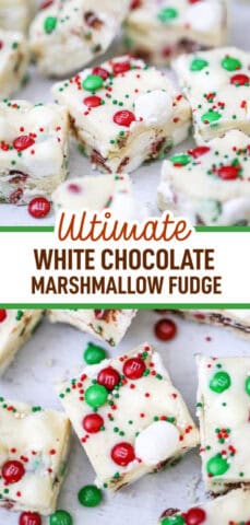 Holiday White Chocolate Marshmallow Fudge