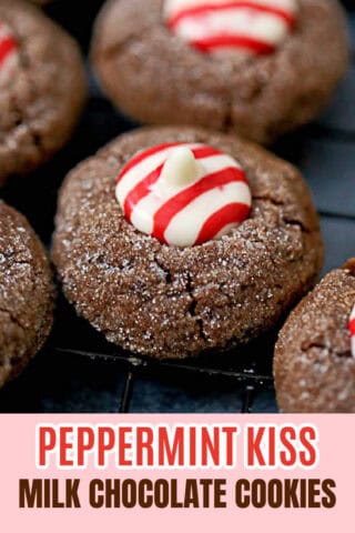 ultimate Milk Chocolate Hershey Peppermint Kiss Cookies for the holidays