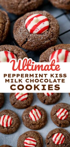 ultimate Milk Chocolate Hershey Peppermint Kiss Cookies for the holidays