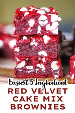 Easy Red Velvet White Chocolate Chip Brownies - 5 Ingredients