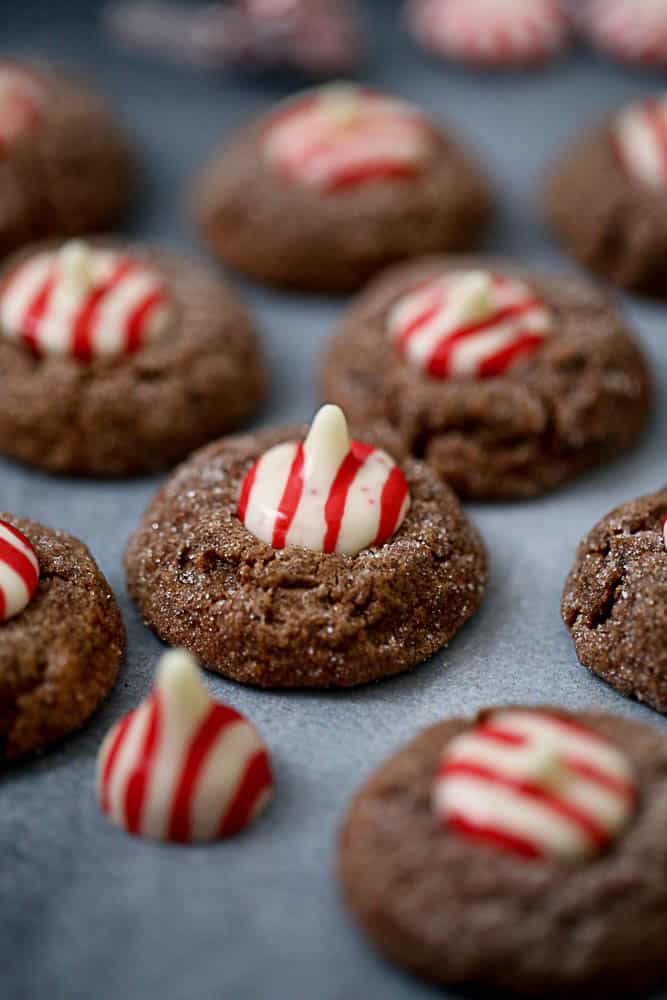 ultimate Milk Chocolate Hershey Peppermint Kiss Cookies for the holidays