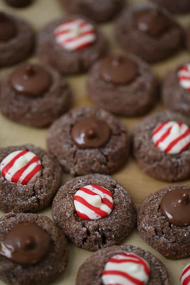 ultimate Milk Chocolate Hershey Peppermint Kiss Cookies for the holidays