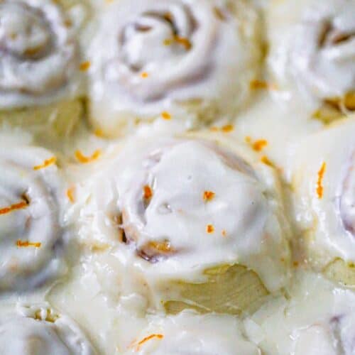 Easy Fluffy Orange Iced Cinnamon Rolls