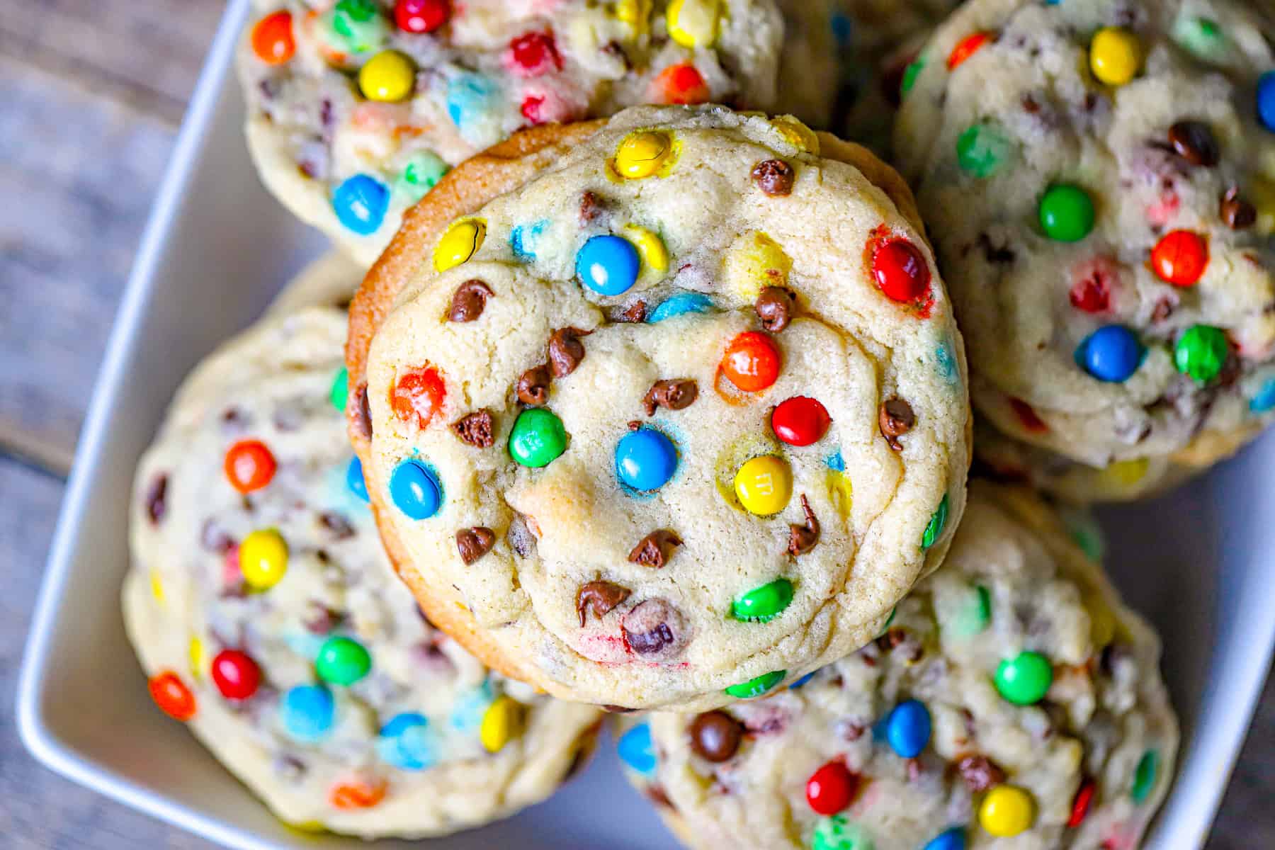 Ultimate Super Thick M&M Chocolate Chip Cookies