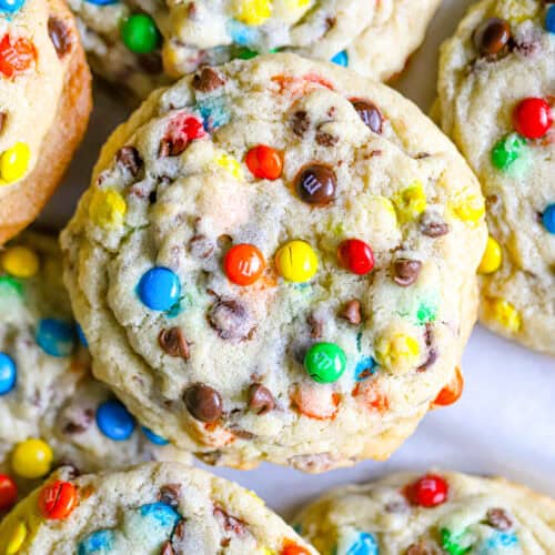 Ultimate Super Thick M&M Chocolate Chip Cookies