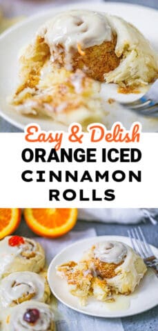 Easy Fluffy Orange Iced Cinnamon Rolls