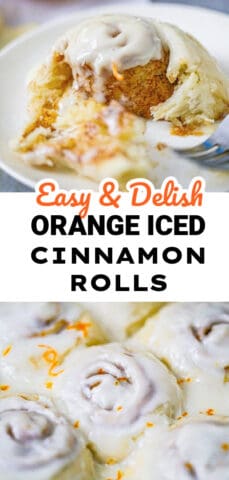 Easy Fluffy Orange Iced Cinnamon Rolls