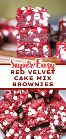 Easy Red Velvet White Chocolate Chip Brownies - 5 Ingredients