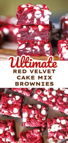 Easy Red Velvet White Chocolate Chip Brownies - 5 Ingredients