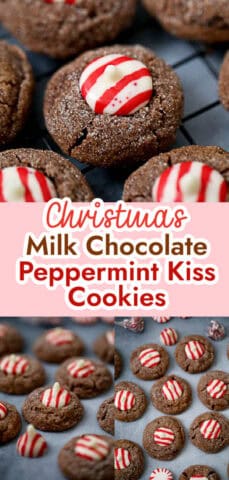 ultimate Milk Chocolate Hershey Peppermint Kiss Cookies for the holidays