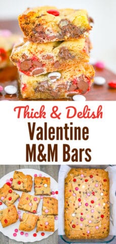 Thick & Delish Valentine M&M Bars