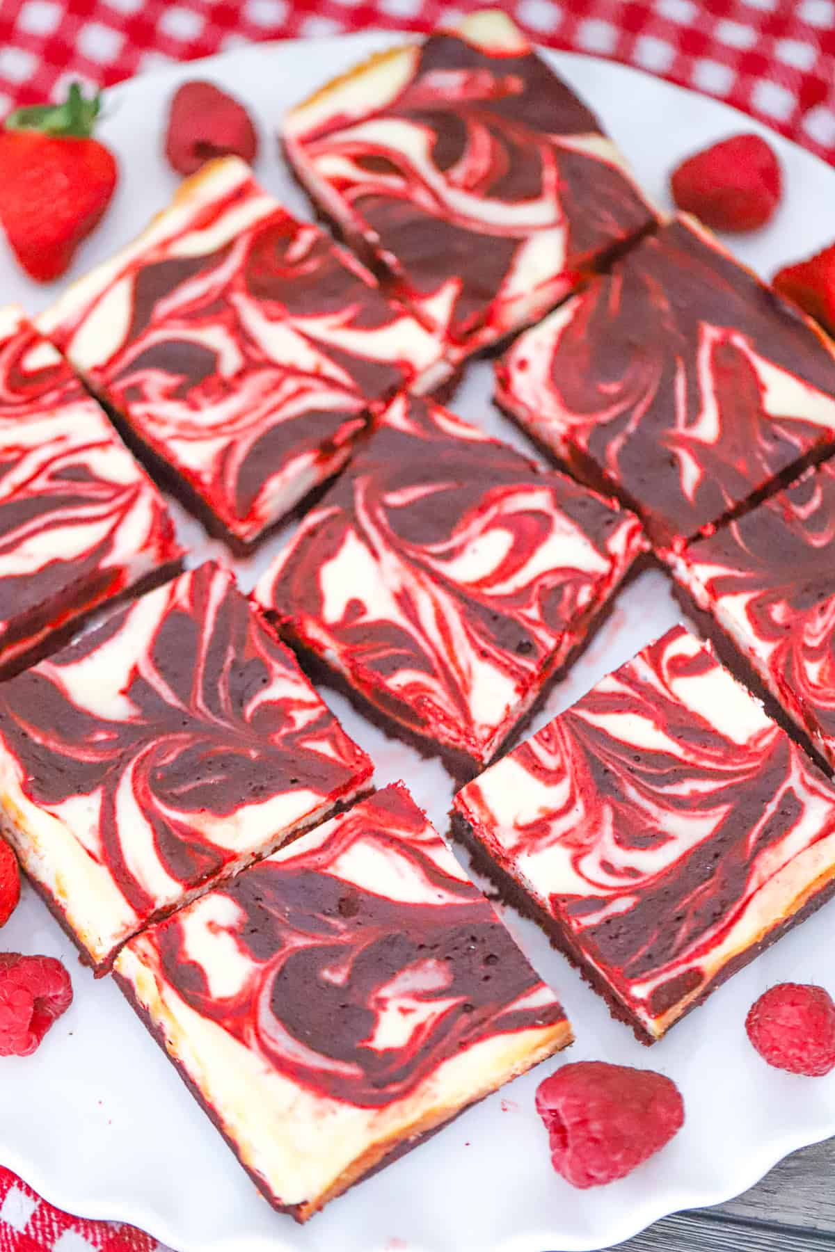 Dreamy Red Velvet Cheesecake Brownies recipe with cream cheese valentine's day and christmas favorites