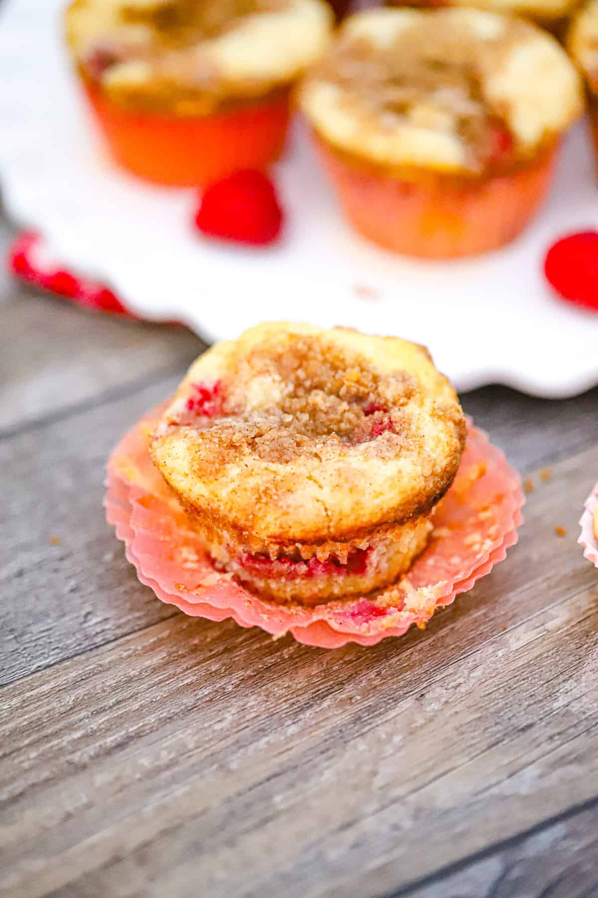 Easy Fresh Raspberry Coffee Cake Streusel Muffins recipe