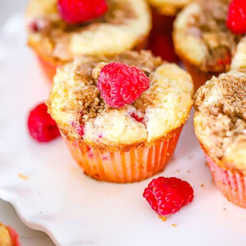 Easy Fresh Raspberry Coffee Cake Muffins