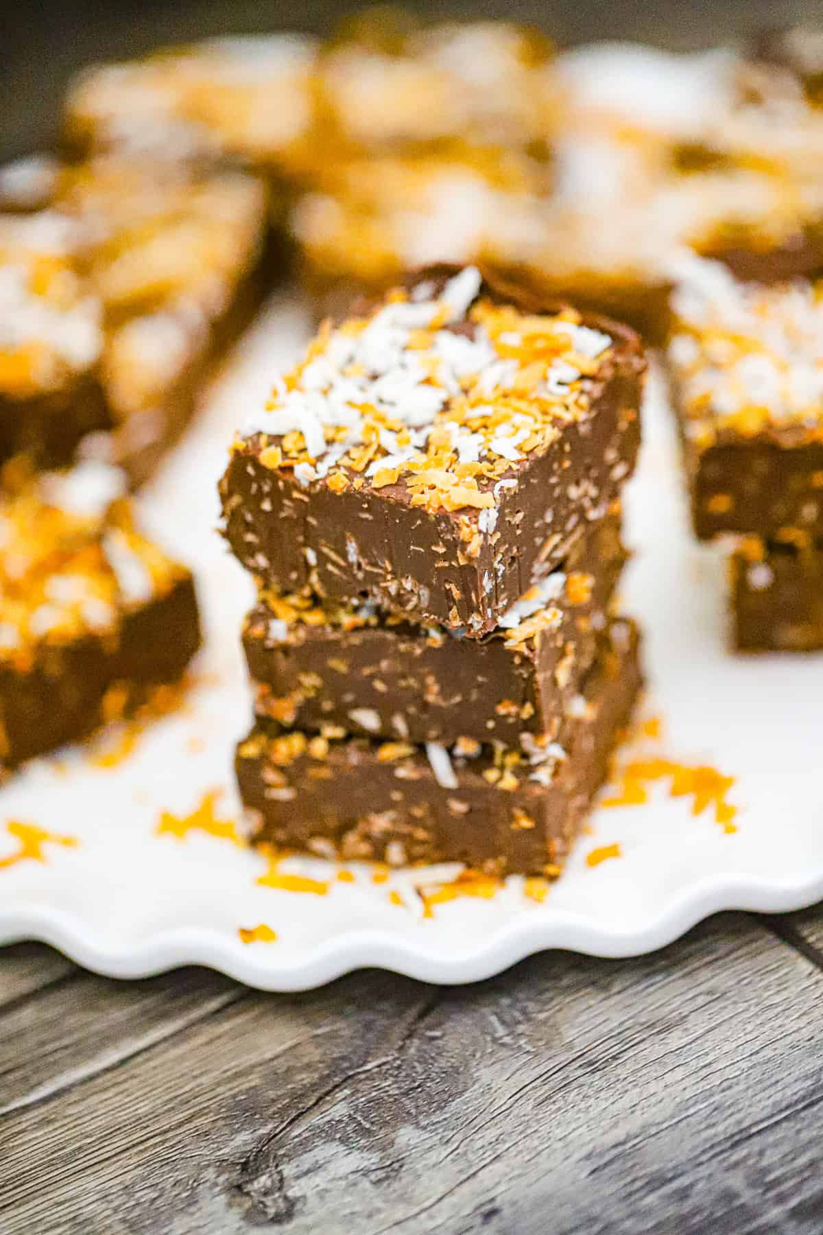 stack of coconut fudge