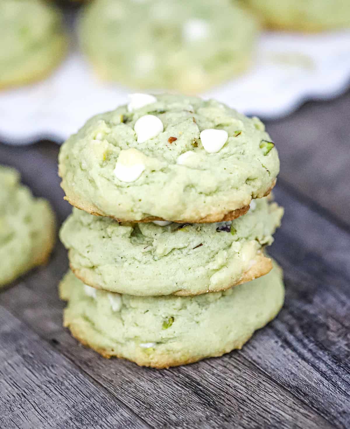 stack of Pistachio Pudding Cookies